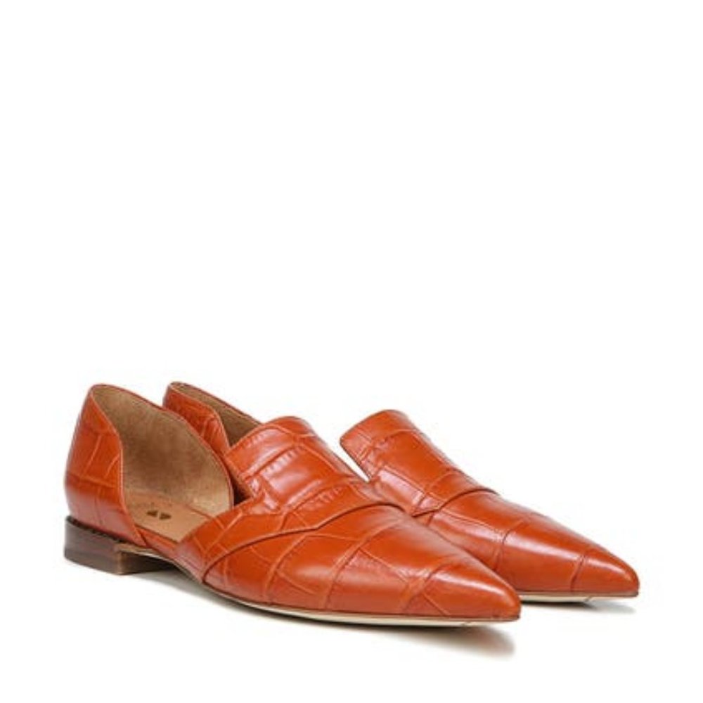 NEW SARTO BY FRANCO SARTO Women Toby Pointy Croco Burnt Orange Dress d'Orsay - Picture 5 of 7